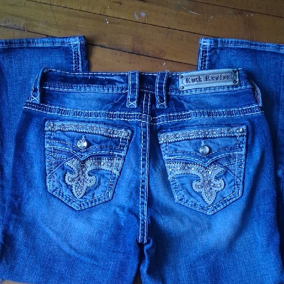 Rock Revival 28 Easy Crop Glade Denim - Picture 1 of 13